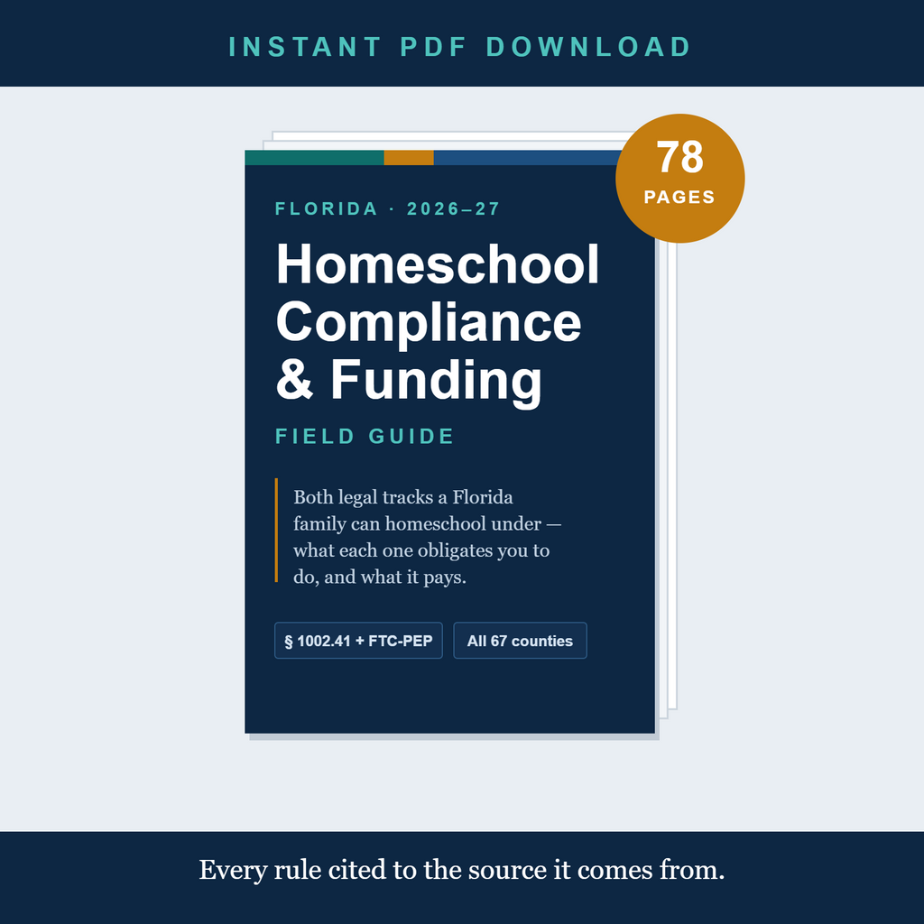 Cover of The Florida Homeschool Compliance and Funding Guide, 2026-27 edition